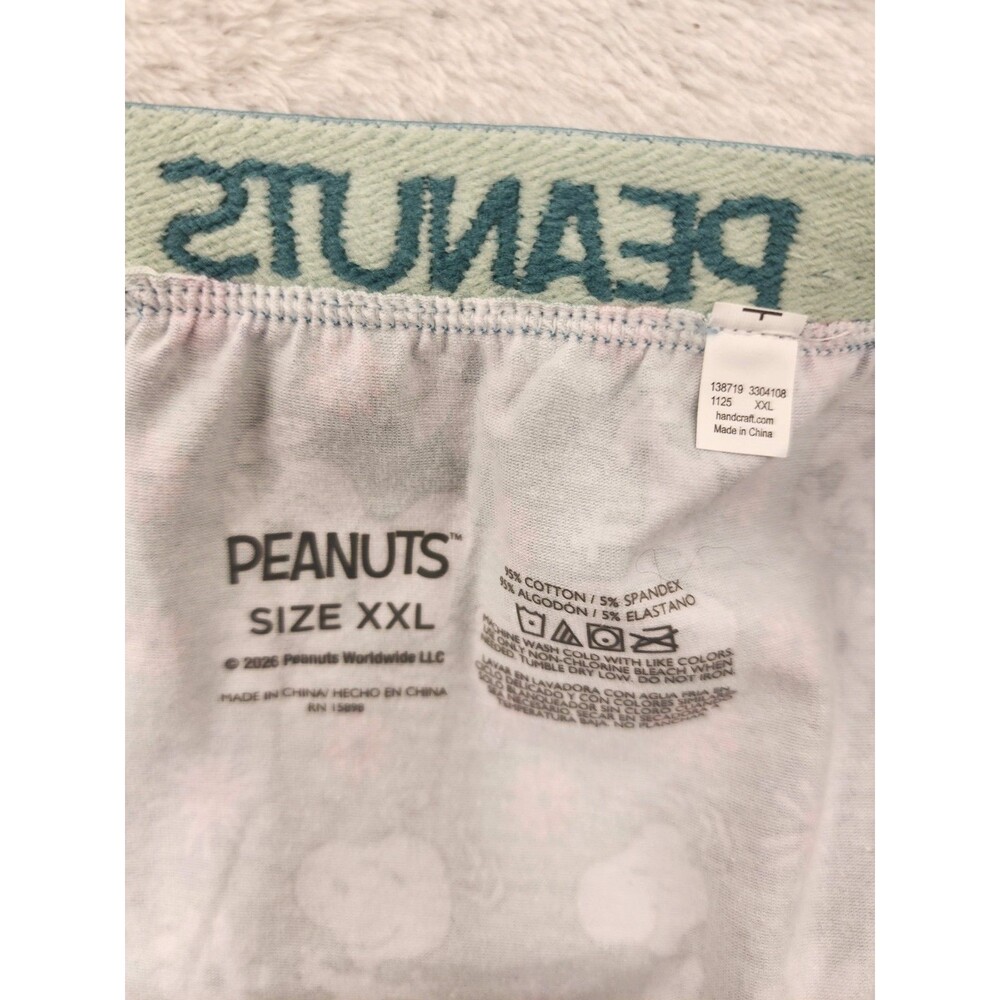 Peanuts Snoopy Flowers Green Sleep Shorts Cozy Lounge Women Size XXL (One Item) - Picture 5 of 6